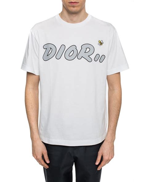 kaws x dior logo t shirt white|KAWS x Dior crewneck.